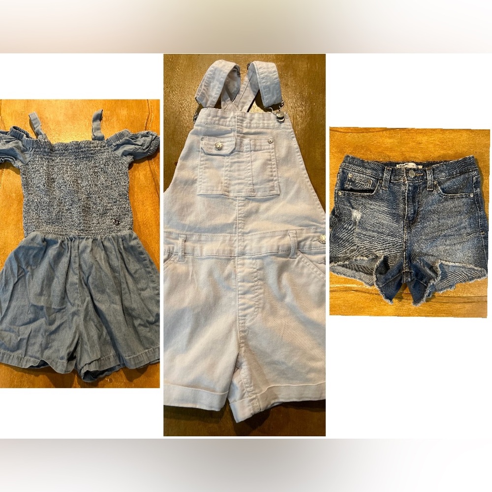 Girls Denim Romper, Overalls and Shorts Size 10-12